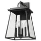Z-Lite Broughton 13" 4-Light Black Aluminum Outdoor Wall Sconce With Clear Beveled Glass Shade