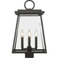 Z-Lite Broughton 13" W x 22" H 4-Light Black Outdoor Post Mount Fixture With Clear Beveled Glass Shade