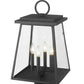 Z-Lite Broughton 13" W x 22" H 4-Light Black Outdoor Post Mount Fixture With Clear Beveled Glass Shade