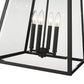 Z-Lite Broughton 16" 4-Light Black Aluminum Outdoor Chain Mount Ceiling Fixture With Clear Beveled Glass Shade