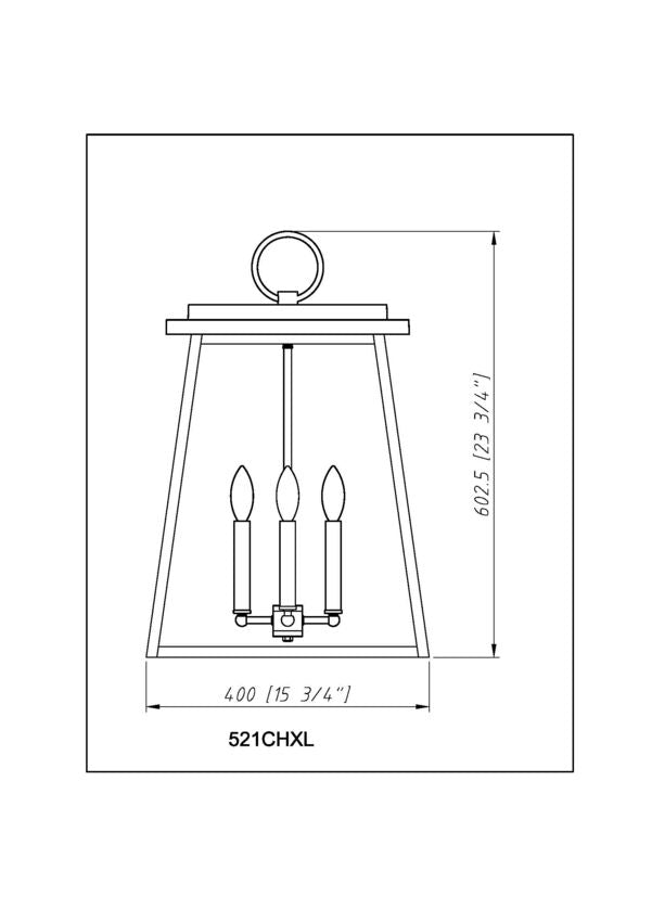 Z-Lite Broughton 16" 4-Light Black Aluminum Outdoor Chain Mount Ceiling Fixture With Clear Beveled Glass Shade