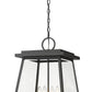 Z-Lite Broughton 16" 4-Light Black Aluminum Outdoor Chain Mount Ceiling Fixture With Clear Beveled Glass Shade