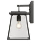 Z-Lite Broughton 9" 1-Light Black Aluminum Outdoor Wall Sconce With Clear Beveled Glass Shade