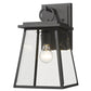 Z-Lite Broughton 9" 1-Light Black Aluminum Outdoor Wall Sconce With Clear Beveled Glass Shade