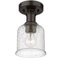 Z-Lite Bryant 6" 1-Light Bronze Flush Mount Lighting With Clear Seedy Glass Shade