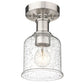 Z-Lite Bryant 6" 1-Light Brushed Nickel Flush Mount Lighting With Clear Seedy Glass Shade