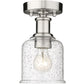 Z-Lite Bryant 6" 1-Light Brushed Nickel Flush Mount Lighting With Clear Seedy Glass Shade