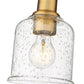 Z-Lite Bryant 6" 1-Light Heritage Brass Flush Mount Lighting With Clear Seedy Glass Shade