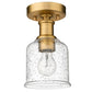 Z-Lite Bryant 6" 1-Light Heritage Brass Flush Mount Lighting With Clear Seedy Glass Shade