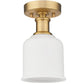 Z-Lite Bryant 6" 1-Light Heritage Brass Flush Mount Lighting With Matte Opal Glass Shade