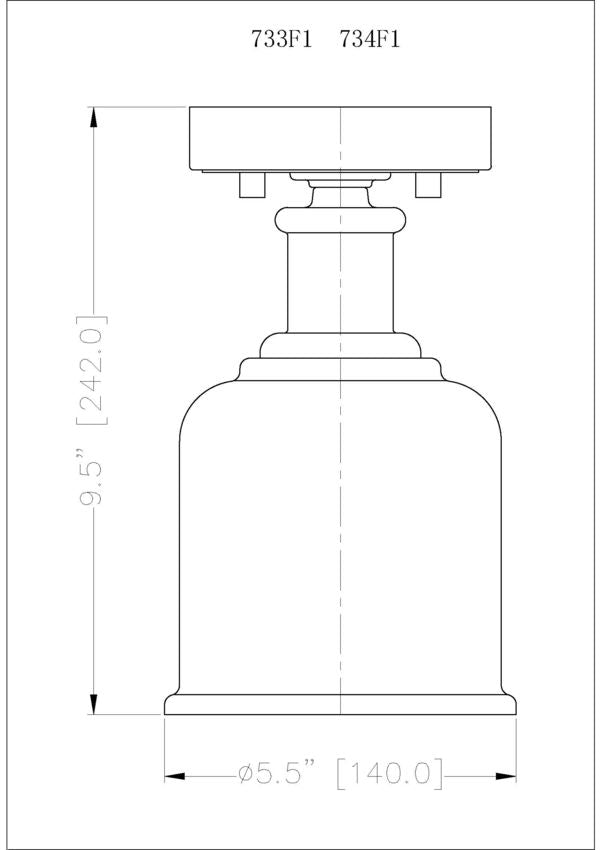 Z-Lite Bryant 6" 1-Light Heritage Brass Flush Mount Lighting With Matte Opal Glass Shade