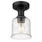 Z-Lite Bryant 6" 1-Light Matte Black Flush Mount Lighting With Clear Seedy Glass Shade