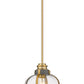 Z-Lite Burren 12" 1-Light Bronze and Brass Pendant Light With Clear Seedy Glass Shade