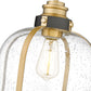Z-Lite Burren 12" 1-Light Bronze and Brass Pendant Light With Clear Seedy Glass Shade