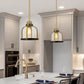 Z-Lite Burren 12" 1-Light Bronze and Brass Pendant Light With Clear Seedy Glass Shade