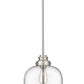 Z-Lite Burren 12" 1-Light Brushed Nickel Pendant Light With Clear Seedy Glass Shade