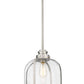 Z-Lite Burren 12" 1-Light Brushed Nickel Pendant Light With Clear Seedy Glass Shade