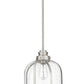 Z-Lite Burren 12" 1-Light Brushed Nickel Pendant Light With Clear Seedy Glass Shade