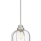 Z-Lite Burren 12" 1-Light Brushed Nickel Pendant Light With Clear Seedy Glass Shade