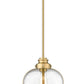 Z-Lite Burren 12" 1-Light Heritage Brass Pendant Light With Clear Seedy Glass Shade