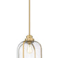 Z-Lite Burren 12" 1-Light Heritage Brass Pendant Light With Clear Seedy Glass Shade
