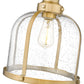 Z-Lite Burren 12" 1-Light Heritage Brass Pendant Light With Clear Seedy Glass Shade