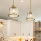 Z-Lite Burren 12" 1-Light Heritage Brass Pendant Light With Clear Seedy Glass Shade