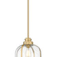 Z-Lite Burren 12" 1-Light Heritage Brass Pendant Light With Clear Seedy Glass Shade