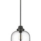 Z-Lite Burren 12" 1-Light Matte Black Pendant Light With Clear Seedy Glass Shade