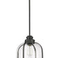 Z-Lite Burren 12" 1-Light Matte Black Pendant Light With Clear Seedy Glass Shade