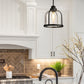 Z-Lite Burren 12" 1-Light Matte Black Pendant Light With Clear Seedy Glass Shade