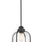 Z-Lite Burren 12" 1-Light Matte Black Pendant Light With Clear Seedy Glass Shade