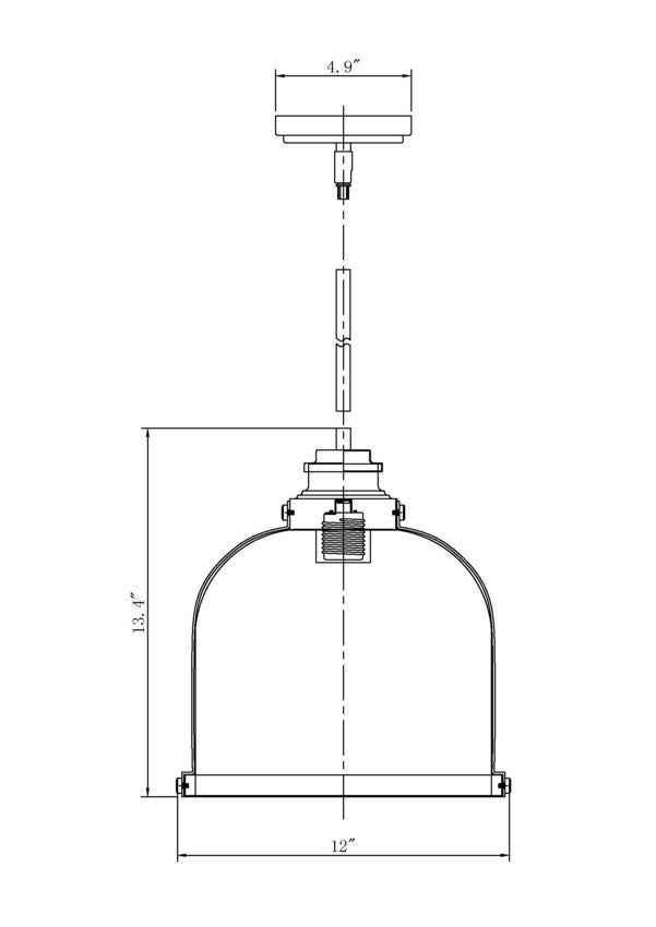 Z-Lite Burren 12" 1-Light Matte Black and Chrome Pendant Light With Clear Seedy Glass Shade