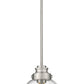 Z-Lite Burren 9" 1-Light Brushed Nickel Mini Pendant Light With Clear Seedy Glass Shade