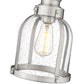Z-Lite Burren 9" 1-Light Brushed Nickel Mini Pendant Light With Clear Seedy Glass Shade