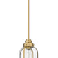 Z-Lite Burren 9" 1-Light Heritage Brass Mini Pendant Light With Clear Seedy Glass Shade