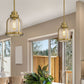 Z-Lite Burren 9" 1-Light Heritage Brass Mini Pendant Light With Clear Seedy Glass Shade