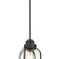 Z-Lite Burren 9" 1-Light Matte Black Mini Pendant Light With Clear Seedy Glass Shade