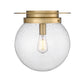 Z-Lite Calhoun 13" 1-Light Heritage Brass and Clear Seedy Glass Shade Flush Mount Lighting