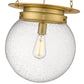 Z-Lite Calhoun 13" 1-Light Heritage Brass and Clear Seedy Glass Shade Pendant Light