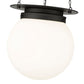Z-Lite Calhoun 13" 1-Light Matte Black and White Opal Glass Shade Pendant Light