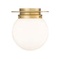 Z-Lite Calhoun 9" 1-Light Heritage Brass and White Opal Glass Shade Flush Mount Lighting