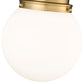 Z-Lite Calhoun 9" 1-Light Heritage Brass and White Opal Glass Shade Flush Mount Lighting