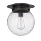 Z-Lite Calhoun 9" 1-Light Matte Black and Clear Seedy Glass Shade Flush Mount Lighting
