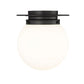 Z-Lite Calhoun 9" 1-Light Matte Black and White Opal Glass Shade Flush Mount Lighting