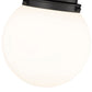 Z-Lite Calhoun 9" 1-Light Matte Black and White Opal Glass Shade Flush Mount Lighting
