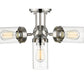 Z-Lite Calliope 23" 4-Light Polished Nickel Semi Flush Mount With Clear Glass Shade