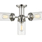 Z-Lite Calliope 23" 4-Light Polished Nickel Semi Flush Mount With Clear Glass Shade