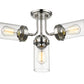 Z-Lite Calliope 23" 4-Light Polished Nickel Semi Flush Mount With Clear Glass Shade