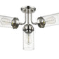 Z-Lite Calliope 23" 4-Light Polished Nickel Semi Flush Mount With Clear Glass Shade